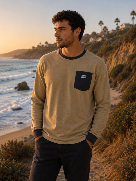 Polera Manga larga L/P Shop Sticker Pocket Responsibili-Tee Patagonia