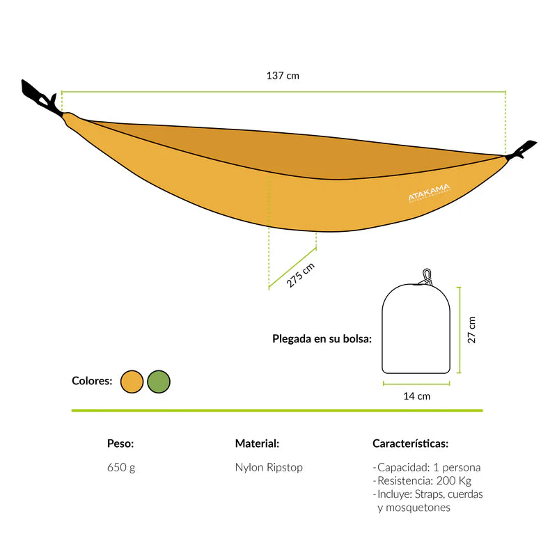 Hamaca Coihue Amarillo Atakama