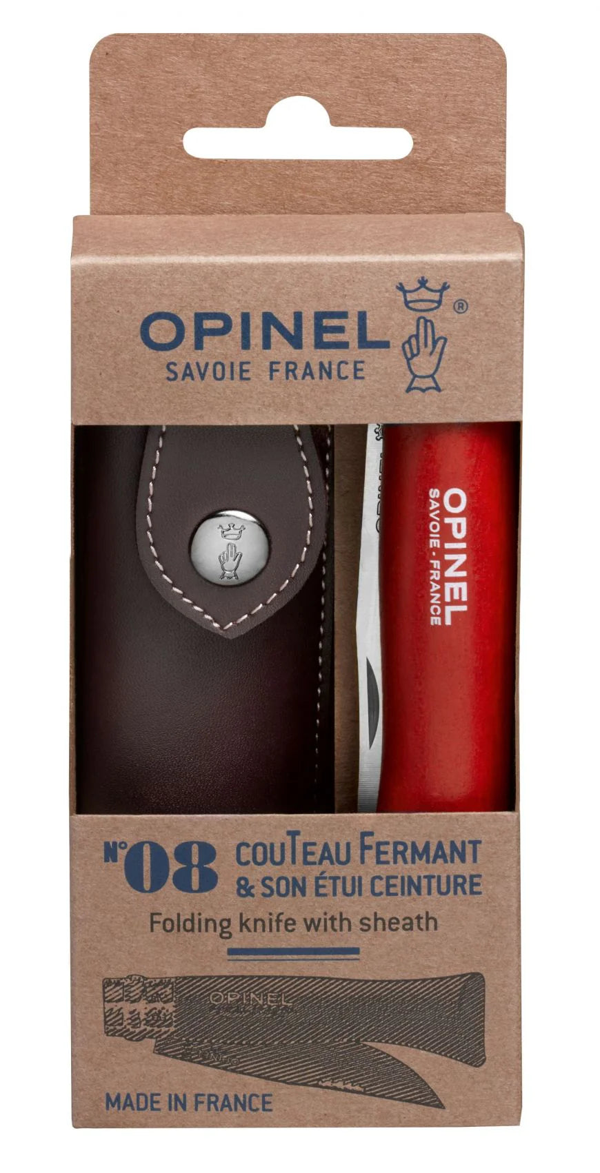 Cuchillo Opinel N°8 Trekking rojo con funda Opinel