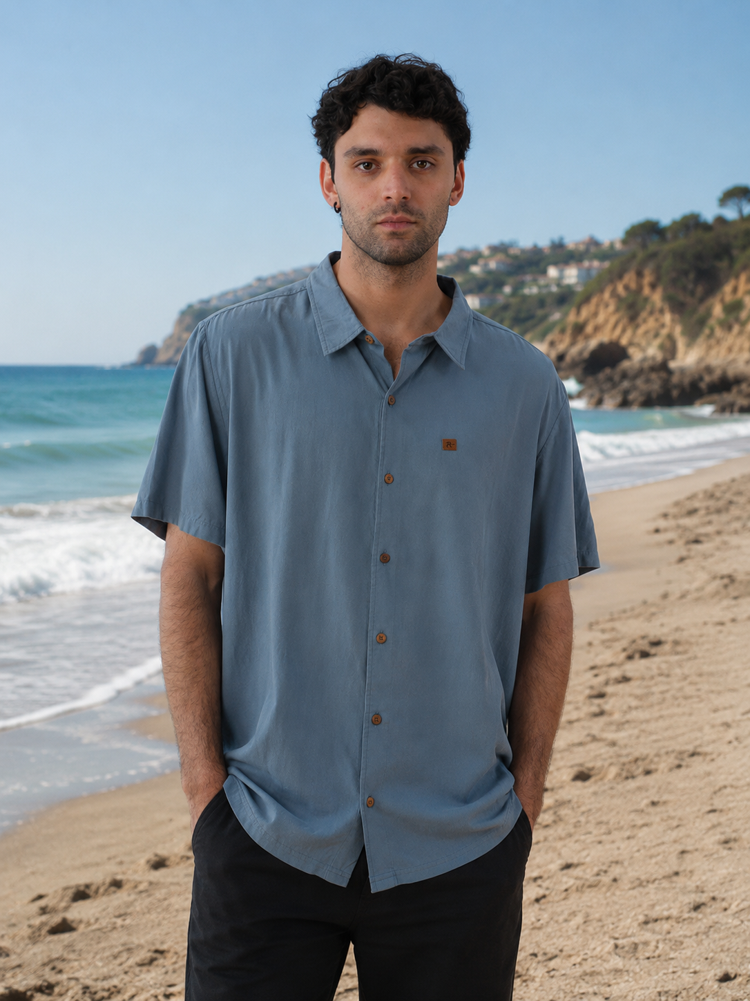 Camisa Hombre Viscosa - Denim KAYA UNITE