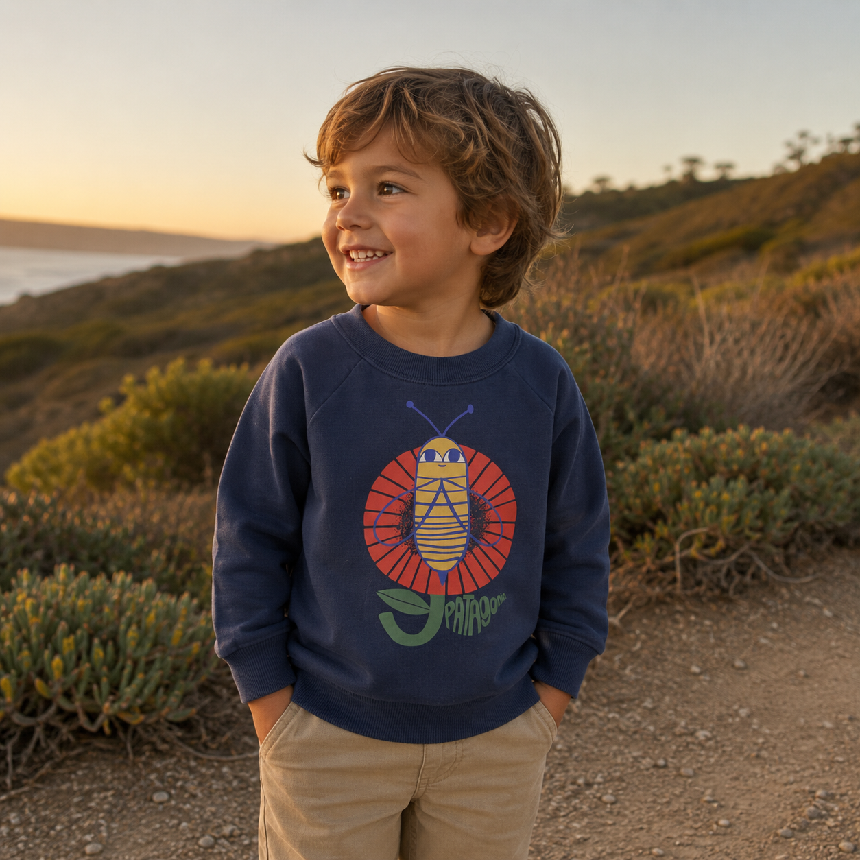 Polerón Bebé Baby Crew Sweatshirt Abejita Patagonia