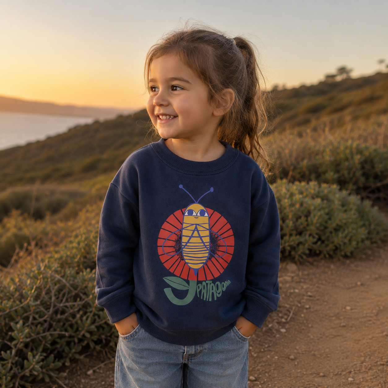 Polerón Bebé Baby Crew Sweatshirt Abejita Patagonia
