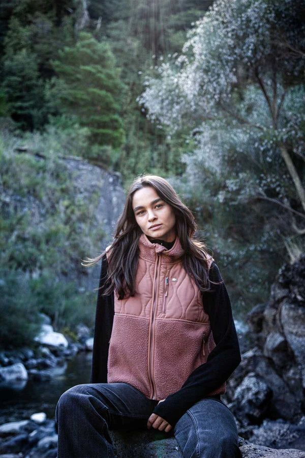 Chaqueta Sin Mangas Vest Mujer Solid - Terracota KAYA UNITE