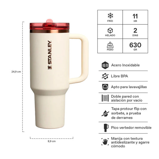 STAN 40OZ QNCHR PROTOUR TUMB CREAM ROSE GOLD SA STANLEY